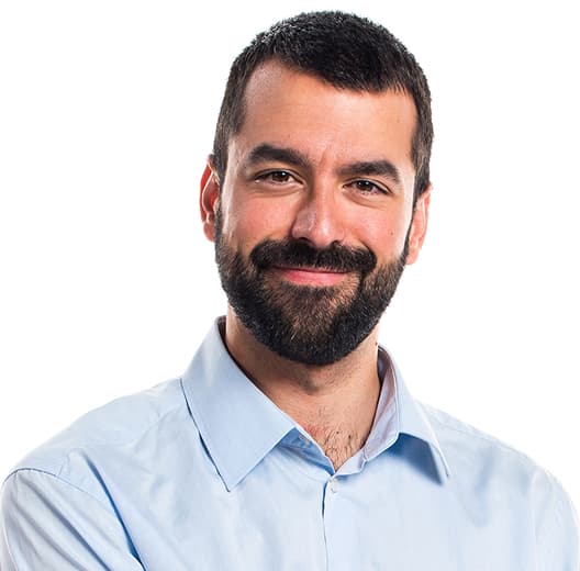 Mark Guerrero the Product Designer in front of a neutral background